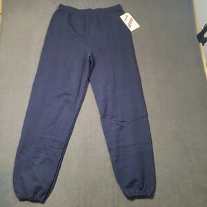 Jerzees Sweatpants Mens Large Navy Blue NuBlend Vintage Fleece Joggers  USA